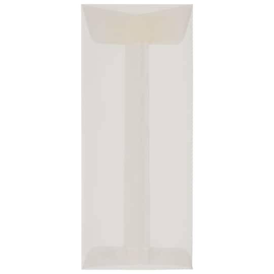 JAM Paper 4.125" x 9.5" Translucent Clear Vellum Envelopes